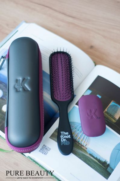 Набір для розчісування волосся The Knot dr,  PhD KIT Ebony Cabernet / бордовий KDDK101 фото