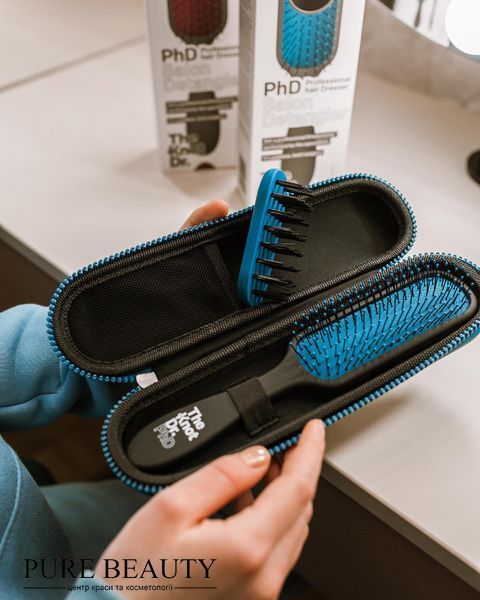 Набір для розчісування волосся The Knot dr, PhD KIT Ebony Sharkskin / синій KDDK102 фото