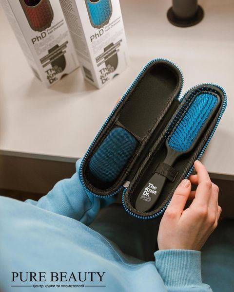 Набір для розчісування волосся The Knot dr, PhD KIT Ebony Sharkskin / синій KDDK102 фото