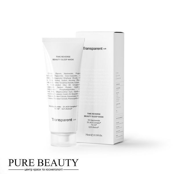 Нічна антивікова маска, Time reverse beauty sleep mask, TRANSPARENT-LAB 43210 фото