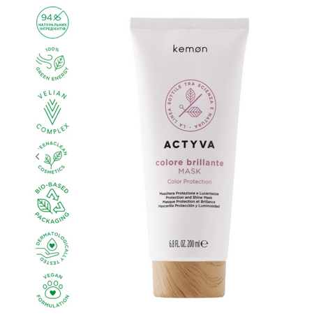 Маска для яскравості та блиску кольору Actyva Colore Brillante Mask, Kemon 085218 фото