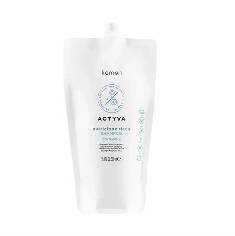 Поживний шампунь для сухого волосся Actyva Nutrizione Ricca Shampoo в м'якій упаковці, Kemon 092872 фото