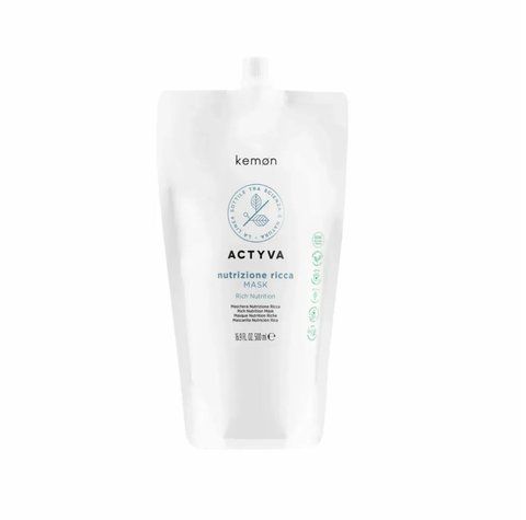 Поживна маска для дуже сухого волосся в м'якій упаковці,  Actyva Nutrizione Ricca Mask, Kemon 2047654 фото