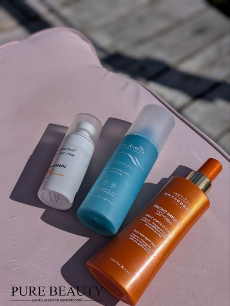 Сонцезахисний спрей-міст високого рівня захисту SPF 50, Mesoprotech facial sun mist SPF 50, Mesoestetic 08840 фото